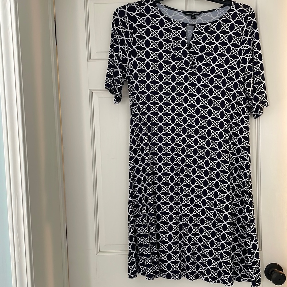 Navy & White size large Mario Serrano dress